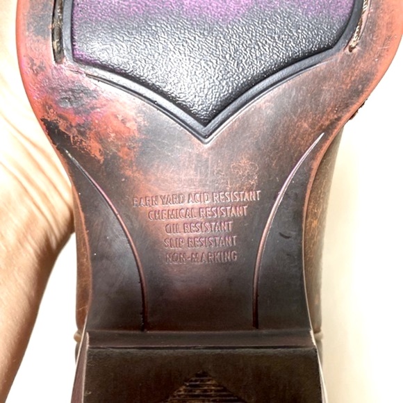 Noble Outfitters woman’s cowboy boots dark brown with pink stitching size 6 1/2 - Picture 7 of 10